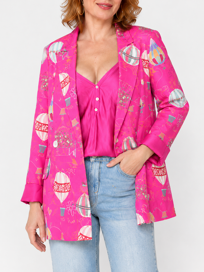 Hot Air Balloon Print Blazer