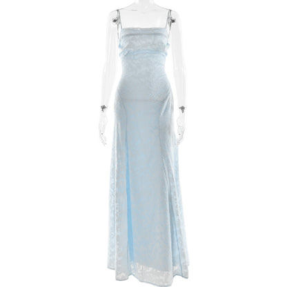 Summer Women's Sexy Sling Chiffon Elegant Backless Dress