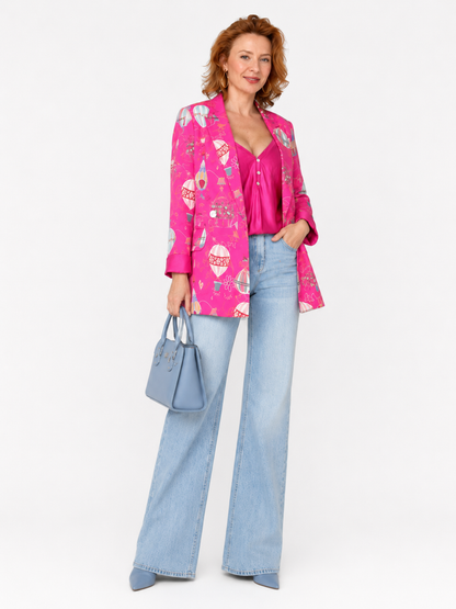 Hot Air Balloon Print Blazer