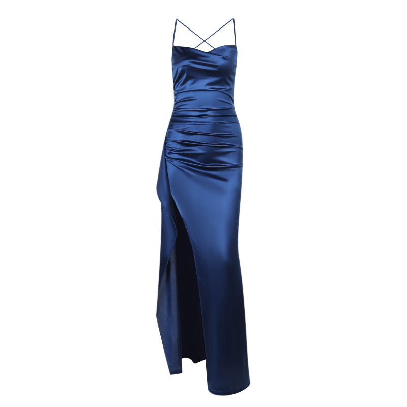 Elegant Sexy Slim-fit Pleated Formal Dress