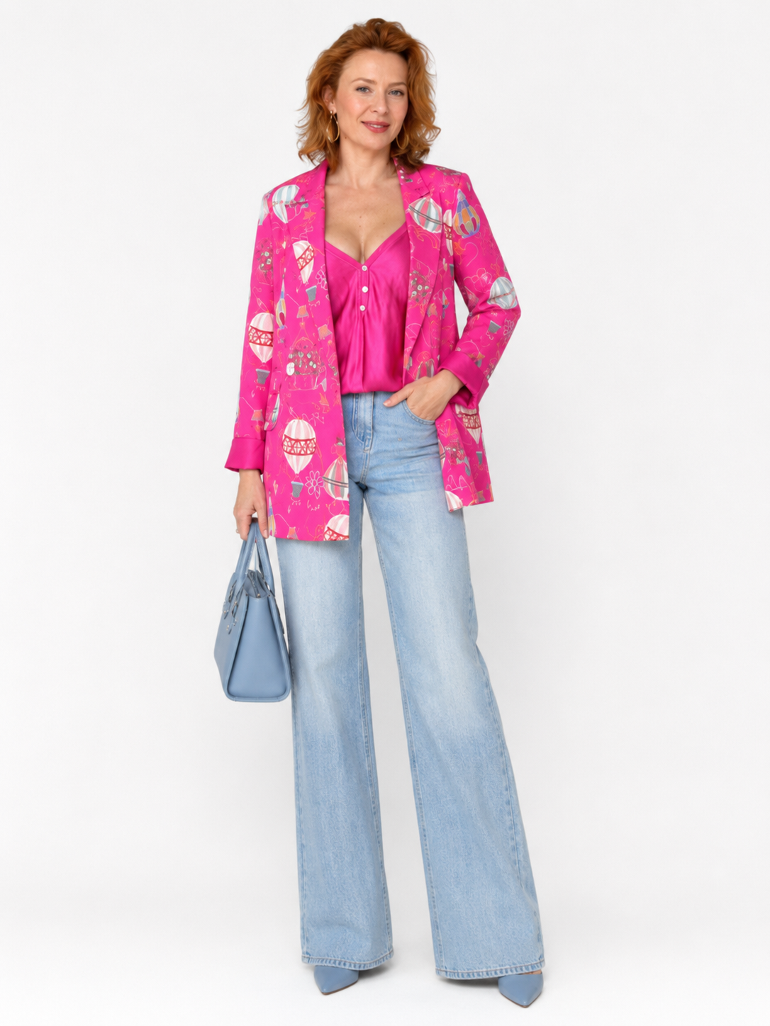 Hot Air Balloon Print Blazer
