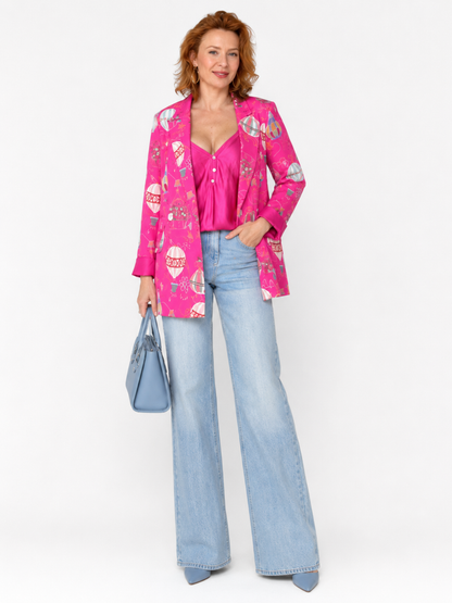 Hot Air Balloon Print Blazer