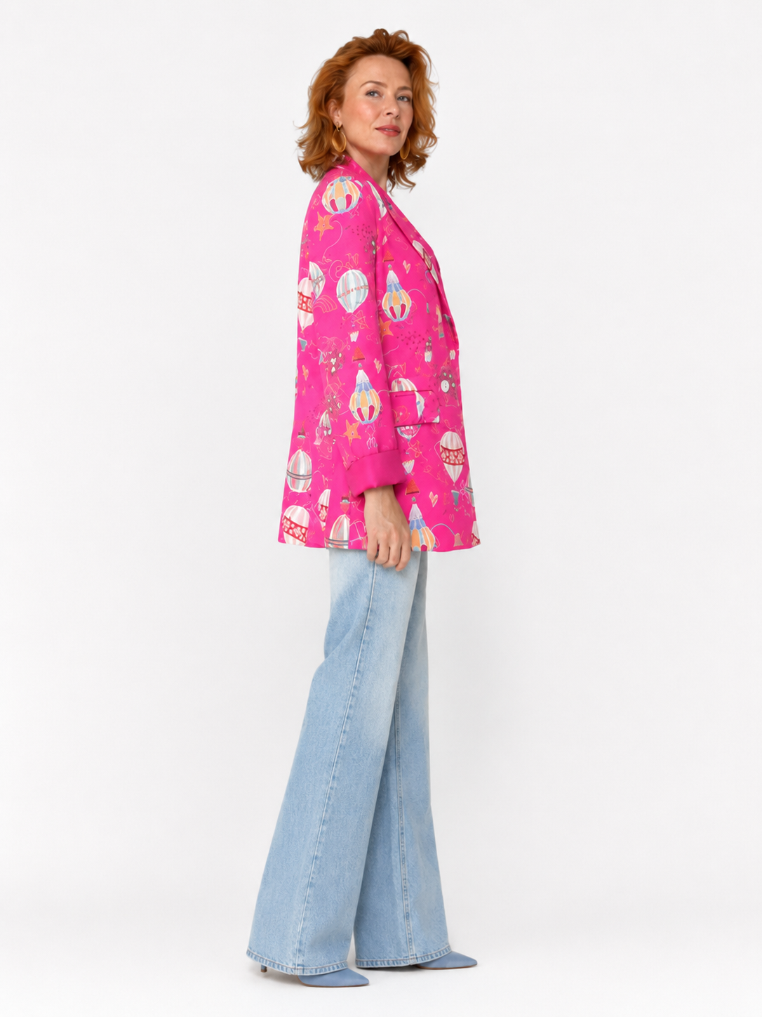 Hot Air Balloon Print Blazer
