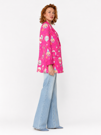 Hot Air Balloon Print Blazer
