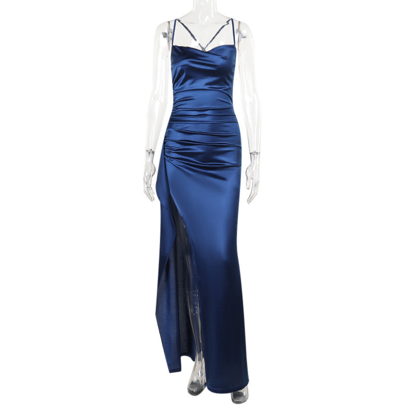 Elegant Sexy Slim-fit Pleated Formal Dress