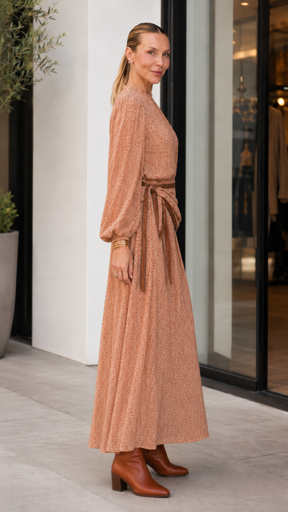 Terracotta Paisley Maxi Dress