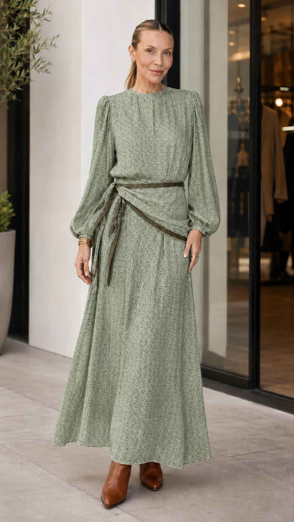 Terracotta Paisley Maxi Dress