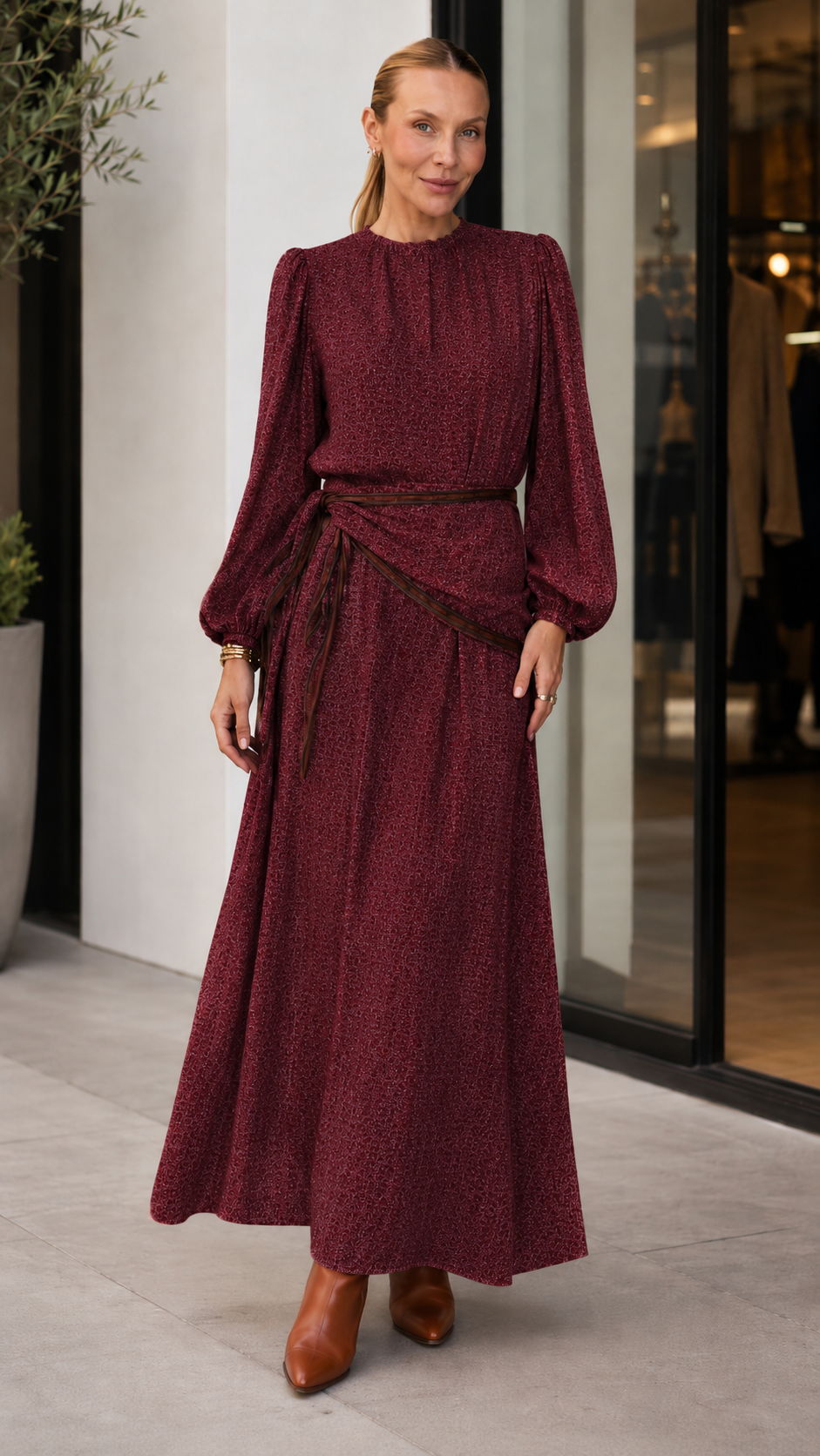 Terracotta Paisley Maxi Dress