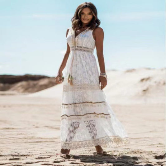 Lace Panel Waist Cut Out Dress
