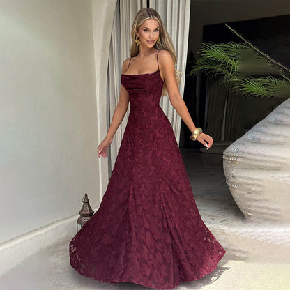 Summer Women's Sexy Sling Chiffon Elegant Backless Dress