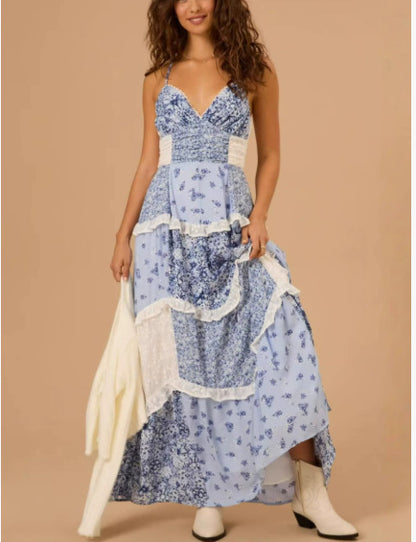 Women's Sleeveless Strap Digital Printed Dress