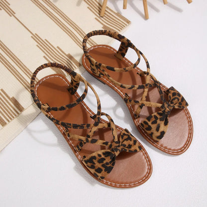 Knot-Front Elastic Ankle Sandals – Easy Slip-On with Arch Support